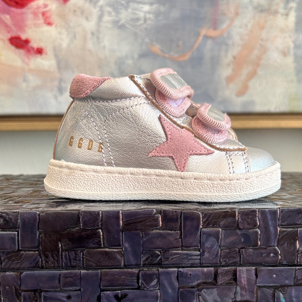 Golden Goose Pink and Silver Baby Shoes